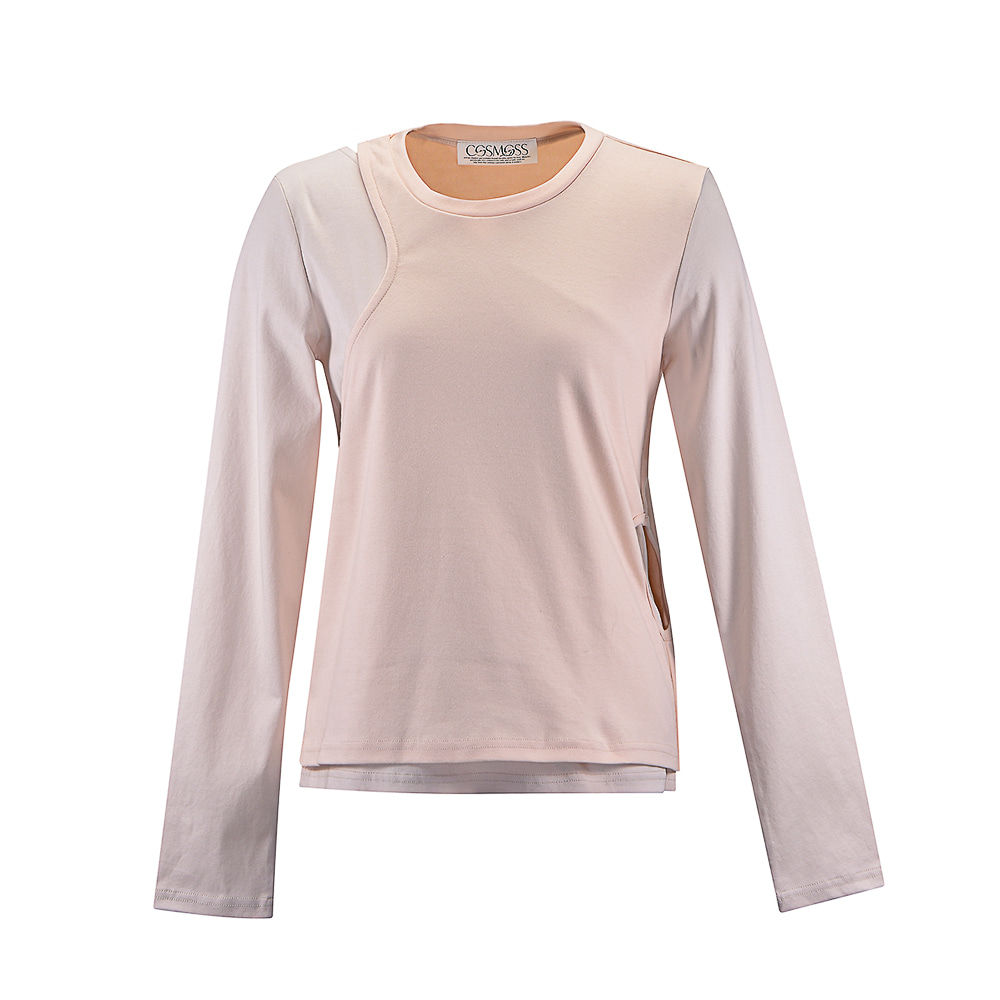 flexible line cotton t-shirt (light pink)
