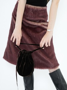 Two-tone line skirts (wine) (5piece only, limited amount)
