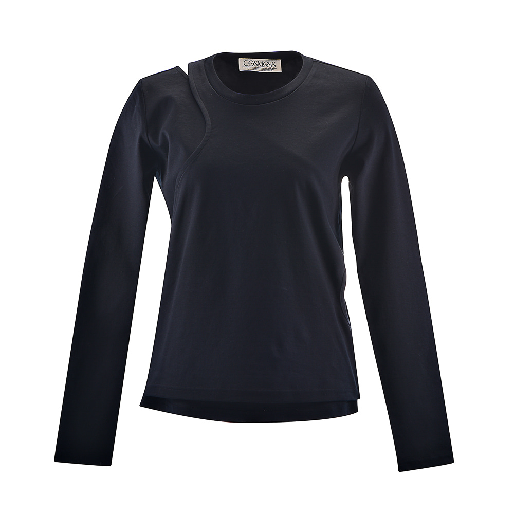 flexible line cotton t-shirt (black)